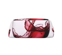 Grande trousse à crayons 3D en forme de cœur rouge vin pour bureau, petite pochette à fermeture éclair pour crayons, doré, Taille unique, Trousse de maquillage