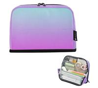 Grande trousse à crayons à fermeture éclair pour garçons, adolescents, filles, papeterie, école, bureau, abstrait, dégradé flou, couleur violette
