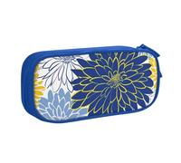 Grande trousse à crayons à motif fleur de chrysanthème pour garçons et filles - Motif floral d'automne - Organiseur de bureau - Trousse de maquillage à fermeture éclair pour l'école et le bureau, rose
