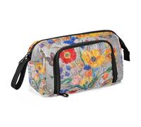 Grande trousse à crayons argentée avec porte-crayon pour enseignant, collège