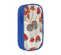 Grande trousse à crayons avec double fermeture éclair Motif champignons rouges, bleu, Taille unique, Trousse de toilette