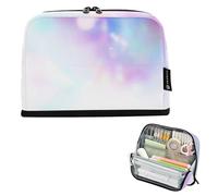 Grande trousse à crayons avec fermeture éclair - Dégradé flou - Doux - Pastel - Pour filles - Fournitures de rentrée scolaire