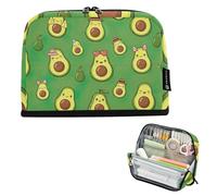 Grande trousse à crayons avec fermeture éclair - Motif avocats - Pour filles et salles de classe - Art floral - Pour la rentrée scolaire - Fournitures de bureau