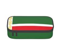 Grande trousse à crayons avec fermeture éclair Motif drapeau de la République tchétchène, Noir , Taille unique, Valise