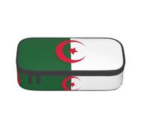 Grande trousse à crayons avec fermeture éclair Motif drapeau de l'Algérie, Noir , Taille unique, Valise