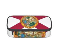 Grande trousse à crayons avec fermeture éclair Motif drapeau de l'État de Floride, Noir , Taille unique, Valise