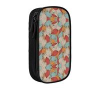 Grande trousse à crayons avec imprimé feuilles pour enfants, garçons, école, bureau