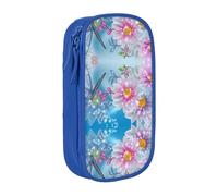 Grande trousse à crayons avec imprimé fleurs et papillons pour enfants, garçons, école, bureau
