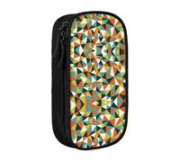 Grande trousse à crayons avec imprimé géométrique pour pièces de monnaie, clés, cartes, stylos pour enfants, garçons, école, bureau