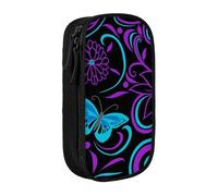 Grande trousse à crayons avec imprimé papillon sur une belle fleur pour enfants, garçons, école, bureau