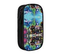 Grande trousse à crayons avec imprimé vie marine pour enfants, garçons, école, bureau