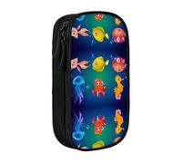 Grande trousse à crayons avec imprimé vie marine pour enfants, garçons, école, bureau