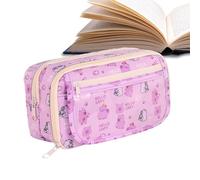 Grande trousse à crayons avec motif animal esthétique, organisateur de stylo à 9 compartiments avec fermeture éclair | Sac de maquillage mignon pour filles et garçons, étui pour fournitures scolaires