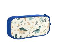 Grande trousse à crayons avec motif de feuilles de dinosaure pour garçons et filles - Grand sac à crayons pour l'école et le bureau - Trousse de maquillage zippée, rose, 21x5x10.5cm, Trousse de