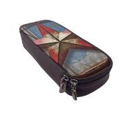 Grande trousse à crayons avec motif feuilles d'automne pour le bureau, petite pochette à fermeture éclair pour crayons, American Wastern Texas Star, Taille unique, Trousse de maquillage