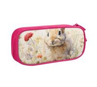 Grande trousse à crayons avec motif lapin de Pâques pour garçons et filles, trousse à crayons pour l'école, le bureau, la trousse de maquillage à fermeture éclair, bleu, 21x5x10.5cm, Trousse de