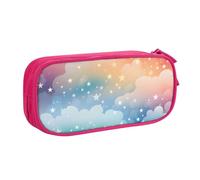 Grande trousse à crayons avec motif nuage arc-en-ciel pour garçons et filles - Grande trousse à crayons avec fermeture éclair - Motif galaxie et étoile, bleu, 21x5x10.5cm, Trousse de maquillage