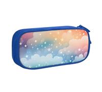 Grande trousse à crayons avec motif nuage arc-en-ciel pour garçons et filles - Grande trousse à crayons avec fermeture éclair - Motif galaxie et étoile, rose, 21x5x10.5cm, Trousse de maquillage