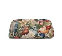 Grande trousse à crayons avec motif oiseaux dans mon jardin, trousse à crayons pour bureau, petite pochette à fermeture éclair pour crayons, Argenté., Taille unique, Trousse de maquillage