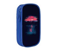 Grande trousse à crayons avec motifs d'arbres réflexions du lac spatial pour enfants, garçons, école, bureau