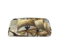 Grande trousse à crayons de capacité - Motif Age of Discovery Ship - Pour bureau - Petite pochette à fermeture éclair pour crayons, Argenté., Taille unique, Trousse de maquillage