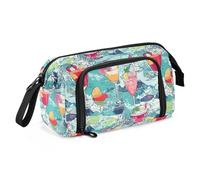 Grande trousse à crayons de grande capacité avec fermeture éclair - Fournitures scolaires légères pour adolescentes et adultes - Coloré - Dessin animé - Fruits - Cocktail - Lapiceras para mujer