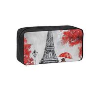 Grande trousse à crayons de grande capacité avec imprimé Tour Eiffel Paris - Durable - Pour maquillage de voyage