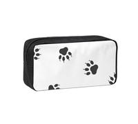 Grande trousse à crayons de grande capacité avec motif empreintes de pattes d'ours - Trousse à crayons durable pour maquillage de voyage