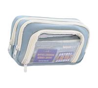 Grande trousse à crayons de grande capacité - Organiseur portable pour stylos - Sac de rangement de voyage pour maquillage - Pour étudiants et adolescents - En tissu Oxford, Noir