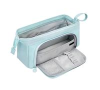 Grande trousse à crayons de grande capacité - Pochette de rangement pour articles de papeterie - Pour écolière, fille et garçon, bleu ciel, 24.9 x 13.9 x 13.9cm, Moderne