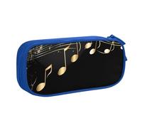 Grande trousse à crayons dorée avec motif notes de musique pour garçons et filles, clavier de piano, trousse à crayons pour l'école, le bureau, la trousse de maquillage zippée, rose, 21x5x10.5cm