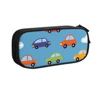 Grande trousse à crayons en forme de nuage de voiture de dessin animé pour garçons et filles, motif taxi mignon, grande trousse à crayons pour bureau, école, bureau, trousse de maquillage à fermeture