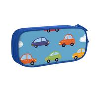 Grande trousse à crayons en forme de nuage de voiture de dessin animé pour garçons et filles, motif taxi mignon, grande trousse à crayons pour bureau, école, bureau, trousse de maquillage à fermeture