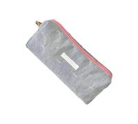 Grande trousse à crayons en jean avec nœud papillon - Multifonction - Organiseur de voyage - Pour bureau, école, voyage, journal, bleu clair