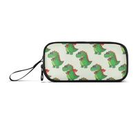 Grande trousse à crayons en nylon avec motif de silhouette de dinosaure - Beige - Grande capacité - Pour enseignant de lycée