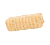 Grande trousse à crayons en peluche rayée multifonction avec fermeture éclair - Trousse de maquillage de voyage de grande capacité, jaune