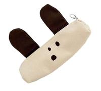 Grande trousse à crayons en toile avec oreilles de chien pour femmes, filles, étudiantes, enseignantes, Trompette à café