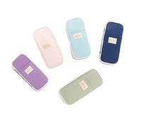 Grande trousse à crayons en toile de grande capacité avec fermeture éclair portable pour papeterie - Compartiment lavable - Emplacements de poche en maille - Fournitures scolaires mignonnes et