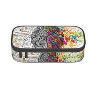 Grande trousse à crayons esthétique avec plusieurs compartiments pour adultes, organisateur de papeterie de bureau pratique pour enfants, adolescents, femmes et hommes, Avantage du cerveau gauche et