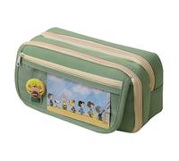 Grande trousse à crayons esthétique de grande capacité pour stylos, cosmétiques, stylos, papeterie, bureau, maison, voyage (vert)