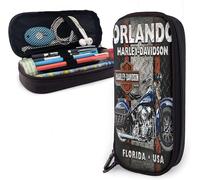 Grande Trousse À Crayons Harley Davidson - Grande Capacité - Trousse Portable Pour Le Bureau, Le Maquillage, Les Fournitures Scolaires - Convient Pour Les Étudiants, Les Filles, Les Garçons, Les Adole