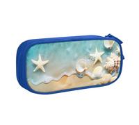Grande trousse à crayons Hawaï avec étoile de mer pour garçons et filles - Grande trousse à crayons pour bureau, école, bureau, trousse de maquillage avec fermeture éclair, rose, 21x5x10.5cm, Trousse