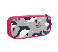 Grande trousse à crayons motif baleine de l'océan pour garçons et filles - Corail de mer - Grande trousse à crayons pour l'école et le bureau - Trousse de maquillage à fermeture éclair, bleu