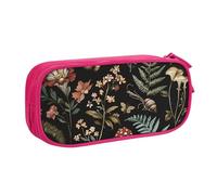 Grande trousse à crayons motif champignon forêt pour garçons et filles - Grande trousse à crayons avec fermeture éclair - Pour l'école, le bureau, bleu, 21x5x10.5cm, Trousse de maquillage