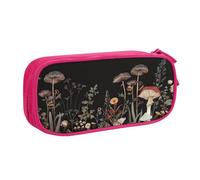Grande trousse à crayons motif forêt champignon pour garçons et filles - Grande trousse à crayons pour l'école et le bureau - Trousse de maquillage zippée, bleu, 21x5x10.5cm, Trousse de maquillage