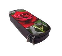 Grande trousse à crayons New York City - Petite trousse à crayons pour le bureau - Petite pochette à fermeture éclair pour crayons, Fleurs roses rouges, Taille unique, Trousse de maquillage