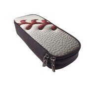 Grande trousse à crayons noire et blanche d'échecs pour bureau, petite pochette à fermeture éclair pour crayons, Baseball Lace Close Up, Taille unique, Trousse de maquillage