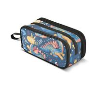 Grande trousse à crayons portable motif dragon de dessin animé pour bureau, papeterie, maquillage pour collège, lycée, étudiants, filles, garçons, multicolore, Taille unique, Trousse de beauté