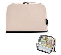 Grande trousse à crayons tendance rose pâle avec fermeture éclair pour filles, pour adultes, enfants, rentrée scolaire