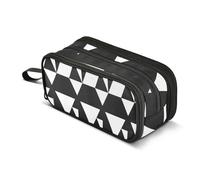 Grande trousse à crayons triangulaire noire et blanche portable pour bureau, papeterie, maquillage, pour étudiants, filles, garçons, multicolore, Taille unique, Trousse de beauté